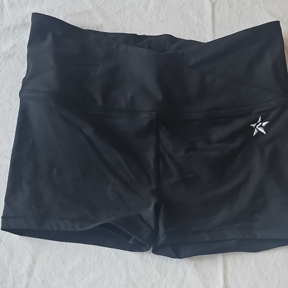 Black RebelAthletic Shorts with Star Logo